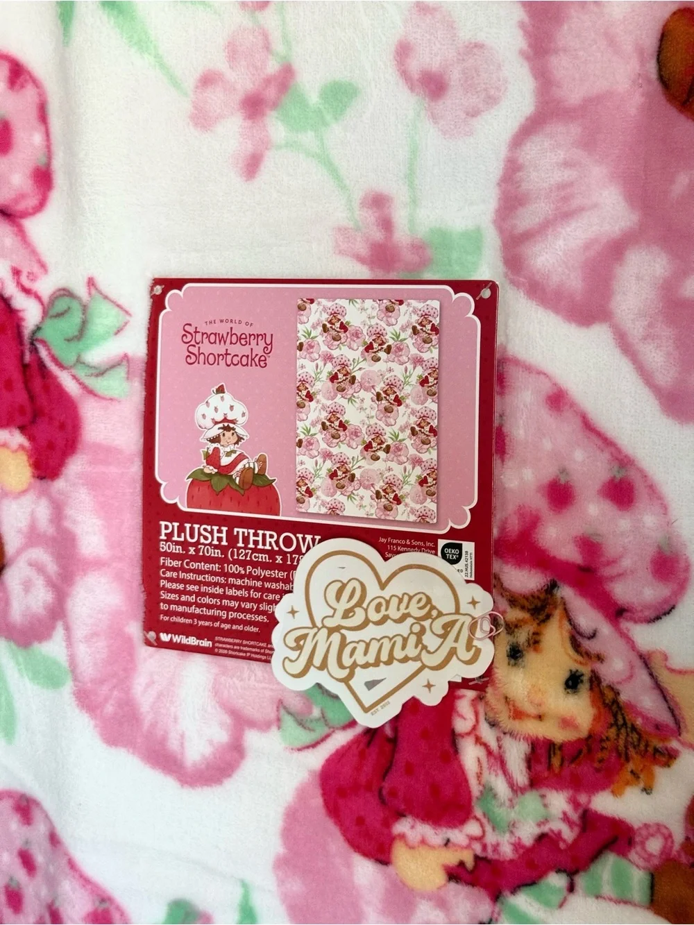 Strawberry Shortcake Pink Plush Throw Blanket - Soft Cozy Throw